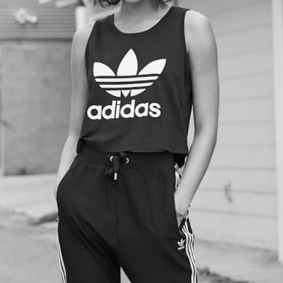 ADIDAS Originals Trefoil Crop Muscle Tee - Picture 3 of 8